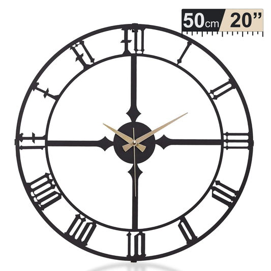Westminster, Large Wall Clock, Silent Non-Ticking Coated Metal, Black