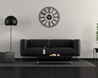 20” Silent Metal Wall Clock (50cm) – Modern Open-Frame, Non-Ticking Quartz - [Bruno]