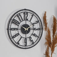 20” Silent Metal Wall Clock (50cm) – Modern Open-Frame, Non-Ticking Quartz - [Bruno]