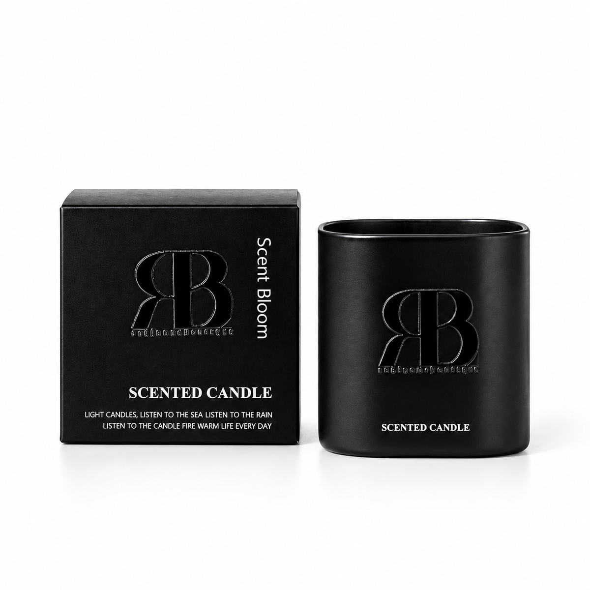Champagne Scented Candle – Black Glass
