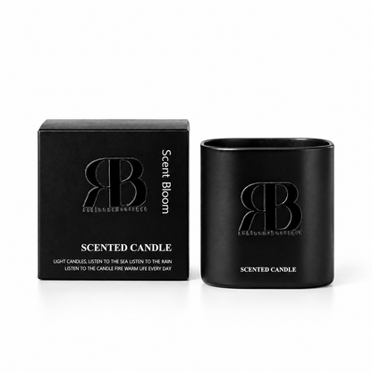 Champagne Scented Candle – Black Glass