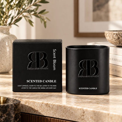 Champagne Scented Candle – Black Glass