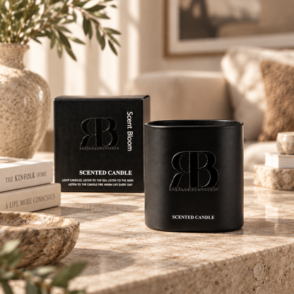 Champagne Scented Candle – Black Glass