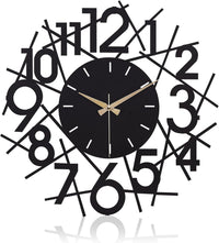 20” Silent Metal Wall Clock (50cm) – Modern Open-Frame Non-Ticking Quartz, Battery Operated - LINEAL