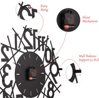 20” Silent Metal Wall Clock (50cm) – Modern Open-Frame Non-Ticking Quartz, Battery Operated - LINEAL