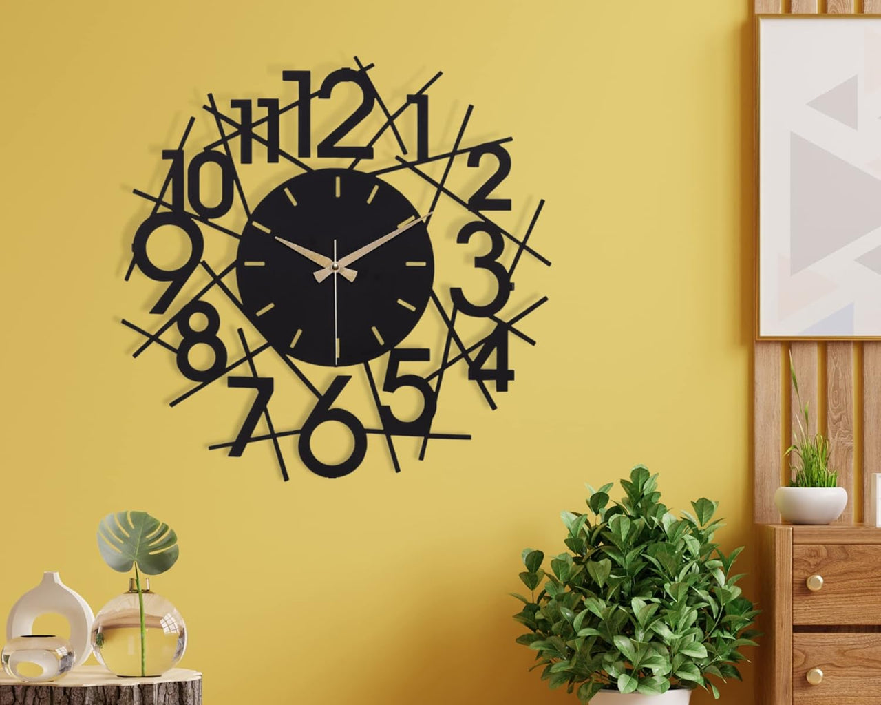 20” Silent Metal Wall Clock (50cm) – Modern Open-Frame Non-Ticking Quartz, Battery Operated - LINEAL