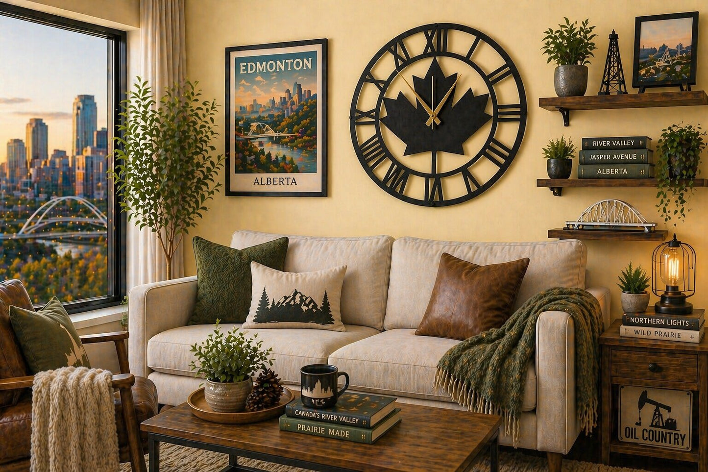 Maple Roman, Large Wall Clock, Silent Non-Ticking Coated Metal, Black 20" - 50cm