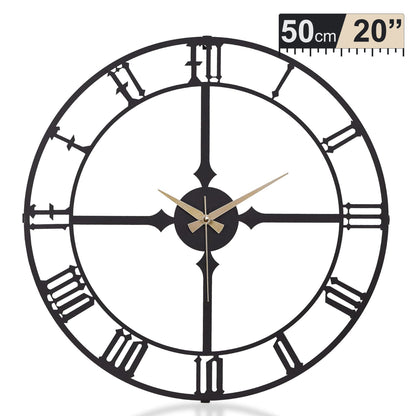 Westminster, Large Wall Clock, Silent Non-Ticking Coated Metal, Black