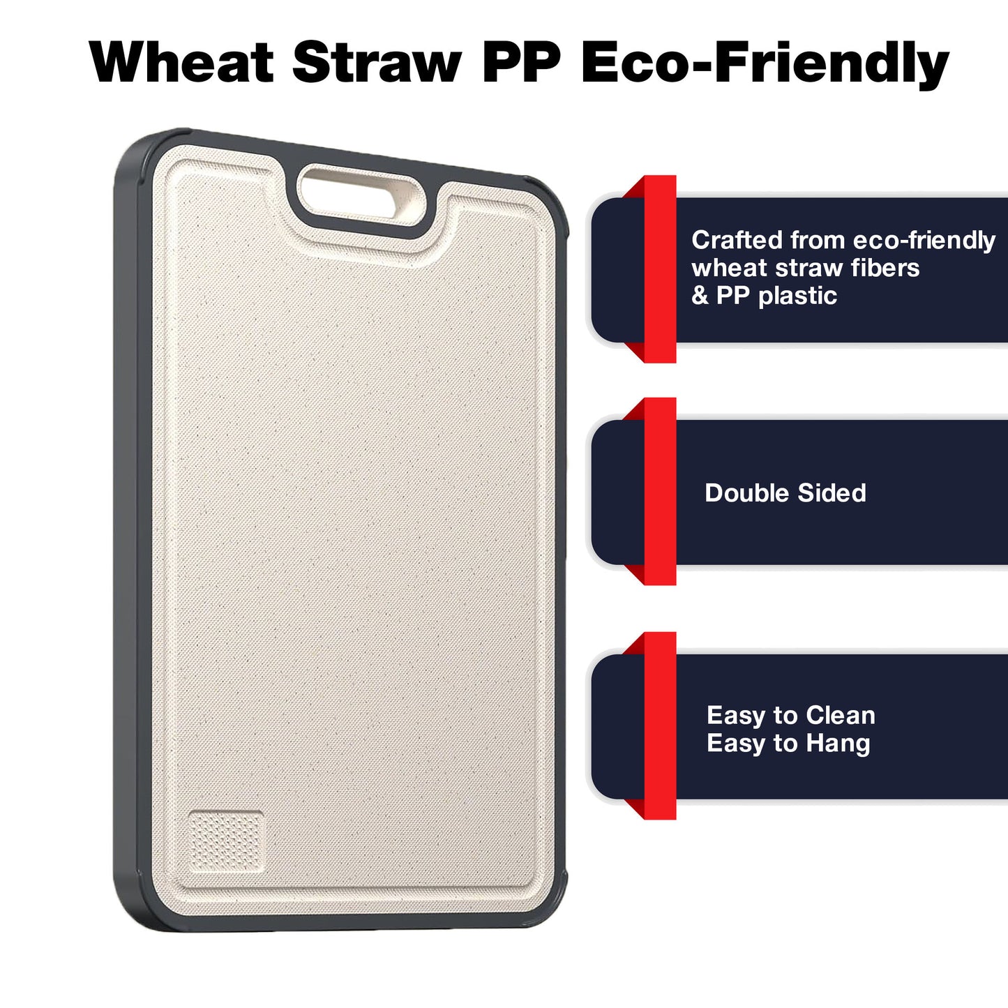 Titanium Cutting Board, Dual-Sided – Kitchen Essential, Food-Grade PP Surface, Durable & Easy to Clean, Large Size 16”×10”